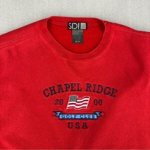 90’s Chapel Ridge NC Golf Club Mens XL Pullover Crewneck Sweatshirt Red Vintage